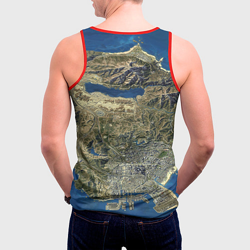 Мужская майка без рукавов GTA / 3D-Красный – фото 4