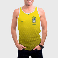 Майка-безрукавка мужская Brazil Team: WC 2018, цвет: 3D-белый — фото 2