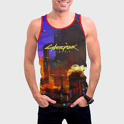 Майка-безрукавка мужская Cyberpunk 2077: Night City, цвет: 3D-красный — фото 2