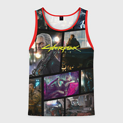 Майка-безрукавка мужская Cyberpunk 2077: Stories, цвет: 3D-красный