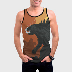 Майка-безрукавка мужская Godzilla: Monster Smoke, цвет: 3D-черный — фото 2