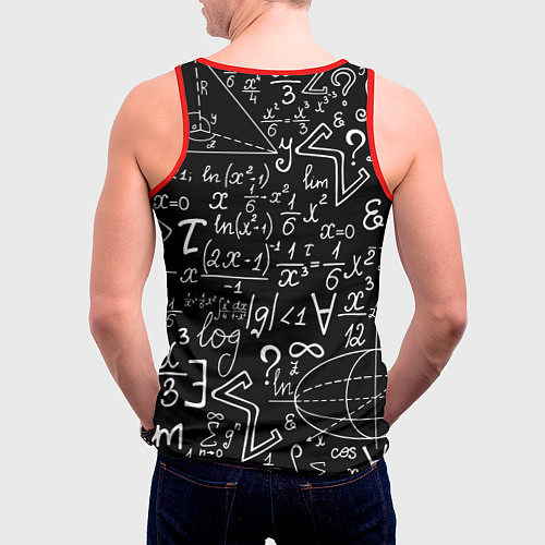 Мужская майка без рукавов Формулы физики / 3D-Красный – фото 4