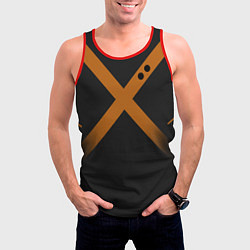 Майка-безрукавка мужская KATSUKI BAKUGOU полосы, цвет: 3D-красный — фото 2