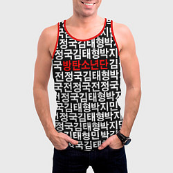 Майка-безрукавка мужская BTS Hieroglyphs, цвет: 3D-красный — фото 2