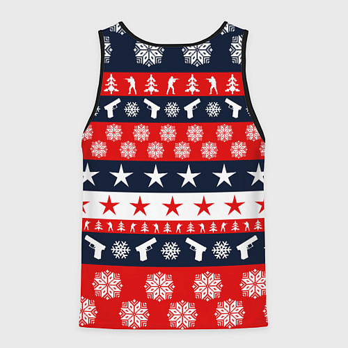 Мужская майка без рукавов CS:GO New Year / 3D-Черный – фото 2