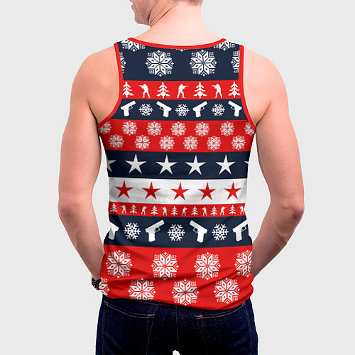 Мужская майка без рукавов CS:GO New Year / 3D-Красный – фото 4