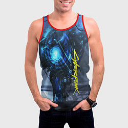 Майка-безрукавка мужская Cyberpunk 2077, цвет: 3D-красный — фото 2
