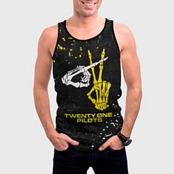 Майка-безрукавка мужская TOP: Skeleton Clique, цвет: 3D-черный — фото 2