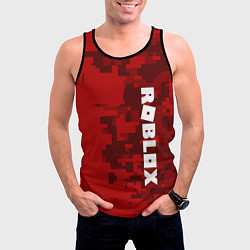 Майка-безрукавка мужская ROBLOX: Red Camo, цвет: 3D-черный — фото 2