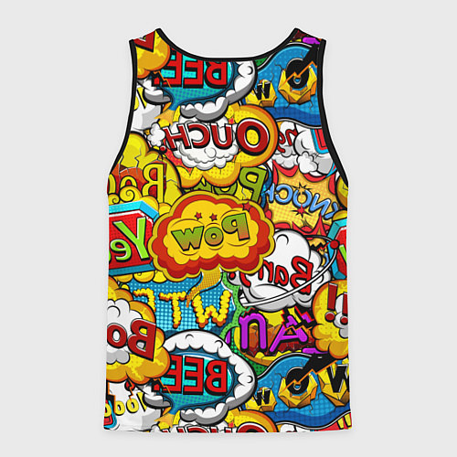 Мужская майка без рукавов Звуки комиксов / 3D-Черный – фото 2