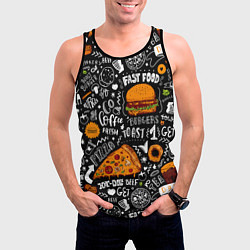 Майка-безрукавка мужская Fast Food, цвет: 3D-черный — фото 2