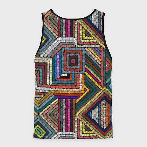 Мужская майка без рукавов Этнический ковровый орнамент / 3D-Черный – фото 2