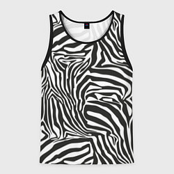 Майка-безрукавка мужская Полосы шкура зебры, цвет: 3D-черный
