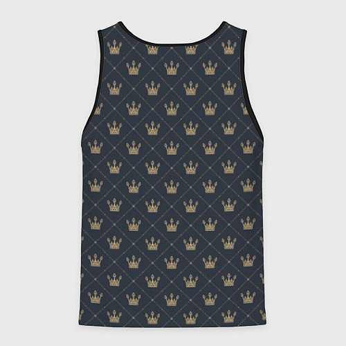 Мужская майка без рукавов Короны - паттерн / 3D-Черный – фото 2