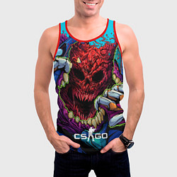Майка-безрукавка мужская CS GO monster, цвет: 3D-красный — фото 2