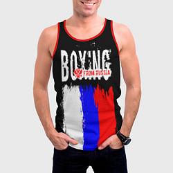 Майка-безрукавка мужская Boxing from Russia, цвет: 3D-красный — фото 2