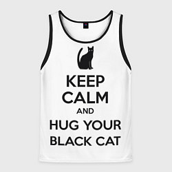 Майка-безрукавка мужская Обними своего черного кота, цвет: 3D-черный