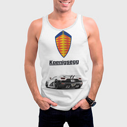 Майка-безрукавка мужская Koenigsegg, цвет: 3D-белый — фото 2