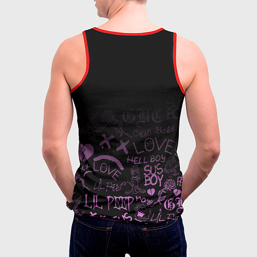 Мужская майка без рукавов LIL PEEP / 3D-Красный – фото 4