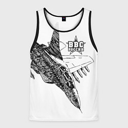 Майка-безрукавка мужская ВВС России, цвет: 3D-черный