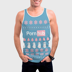 Майка-безрукавка мужская Pornhub - christmas sweater, цвет: 3D-белый — фото 2