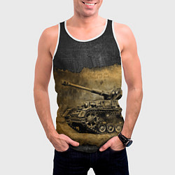 Майка-безрукавка мужская Tanks are not afraid mud, цвет: 3D-белый — фото 2
