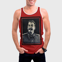 Майка-безрукавка мужская Сталин, цвет: 3D-белый — фото 2