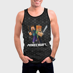 Майка-безрукавка мужская Minecraft Майнкрафт, цвет: 3D-черный — фото 2