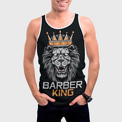Майка-безрукавка мужская Barber King Барбер Король, цвет: 3D-белый — фото 2