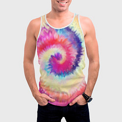 Майка-безрукавка мужская Tie Dye vortex, цвет: 3D-белый — фото 2