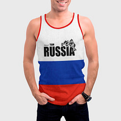 Майка-безрукавка мужская Russia, цвет: 3D-красный — фото 2