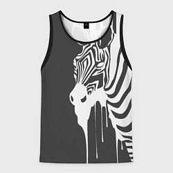 Майка-безрукавка мужская Зебра, цвет: 3D-черный