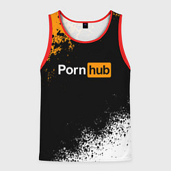 Майка-безрукавка мужская PORNHUB, цвет: 3D-красный