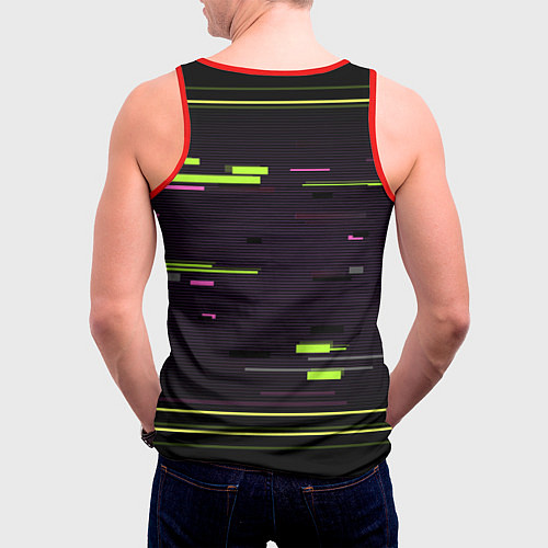 Мужская майка без рукавов Hacked / 3D-Красный – фото 4