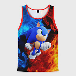 Майка-безрукавка мужская SONIC, цвет: 3D-красный