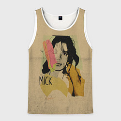 Майка-безрукавка мужская MICK JAGGER, цвет: 3D-белый