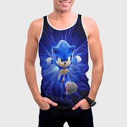 Майка-безрукавка мужская SONIC, цвет: 3D-белый — фото 2