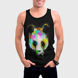 Майка-безрукавка мужская Панда в краске, цвет: 3D-черный — фото 2