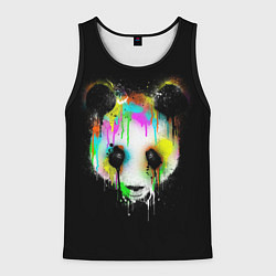 Майка-безрукавка мужская Панда в краске, цвет: 3D-черный