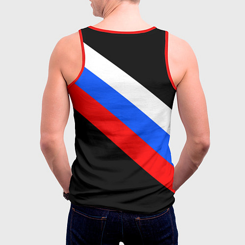 Мужская майка без рукавов РОССИЯ / 3D-Красный – фото 4