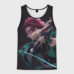 Майка-безрукавка мужская KIMETSU NO YAIBA, цвет: 3D-черный