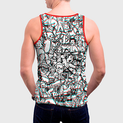 Мужская майка без рукавов Vault Boy красныйсиний / 3D-Красный – фото 4