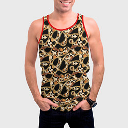 Майка-безрукавка мужская Versace Леопардовая текстура, цвет: 3D-красный — фото 2
