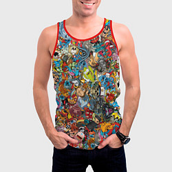 Майка-безрукавка мужская Стикеры, цвет: 3D-красный — фото 2