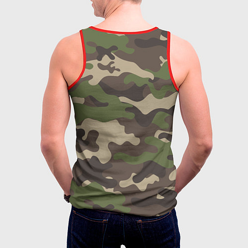 Мужская майка без рукавов МИЛИТАРИ / 3D-Красный – фото 4
