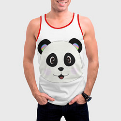 Майка-безрукавка мужская Panda, цвет: 3D-красный — фото 2