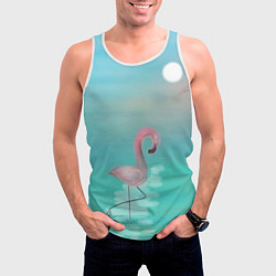 Майка-безрукавка мужская Фламинго, цвет: 3D-белый — фото 2