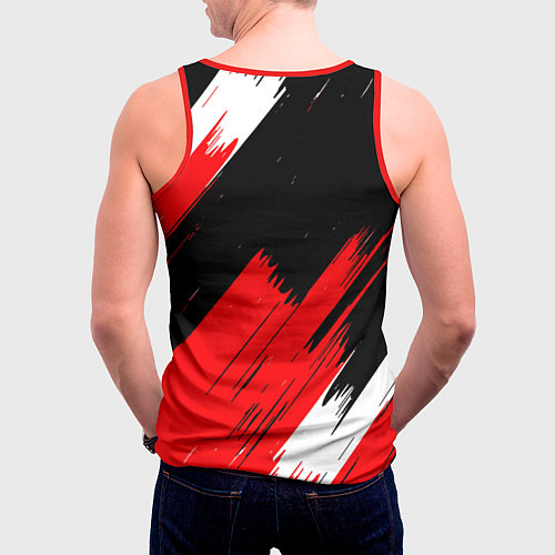 Мужская майка без рукавов ТЕКСТУРА / 3D-Красный – фото 4