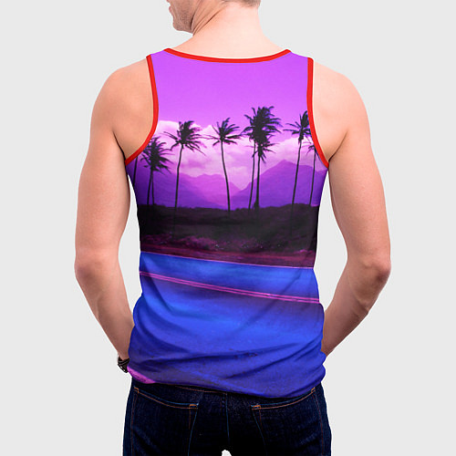 Мужская майка без рукавов HOTLINE MIAMI / 3D-Красный – фото 4