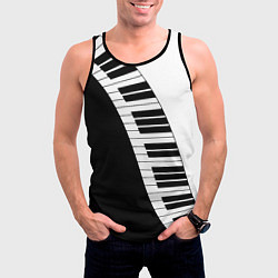 Майка-безрукавка мужская Piano Пианино, цвет: 3D-черный — фото 2